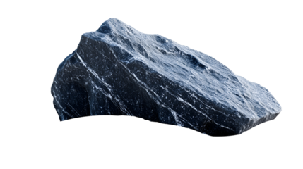 Dark Stone Formation Isolated on Transparent Backdrop, Geological Specimen for Landscaping and Design Projects