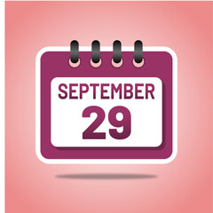 September 29 Simple Calendar Graphic Template