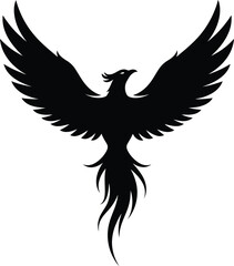 Obraz premium Silhouette of a Phoenix with Outstretched Wings.