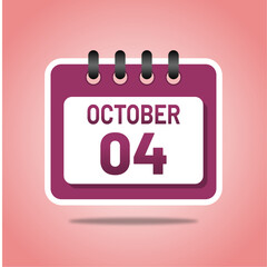 October 4 Elegant Calendar Template