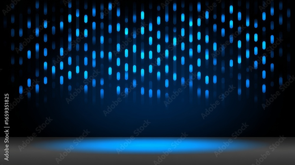 Poster elegant abstract blue background illustration with glowing lights and bokeh effects for a modern fut