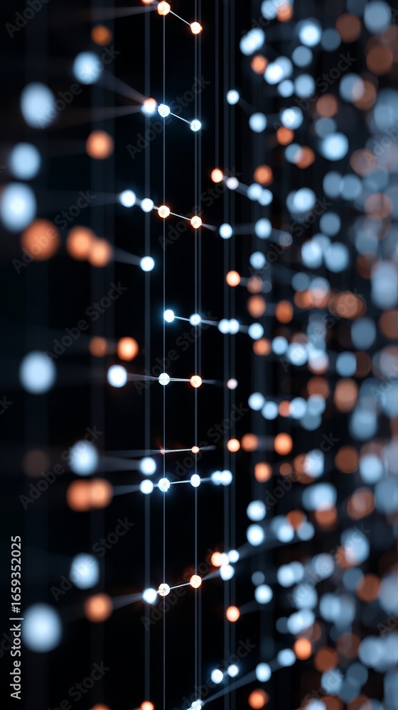 Aufkleber a captivating digital abstract background featuring a multitude of glowing bokeh lights and shimmeri