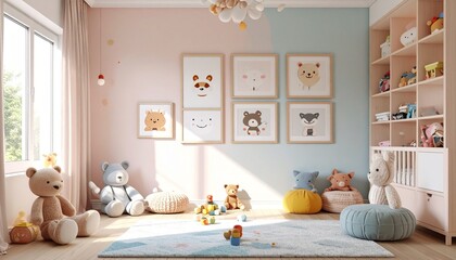 Colorful & Playful Interior Backgrounds with Pastel Elements