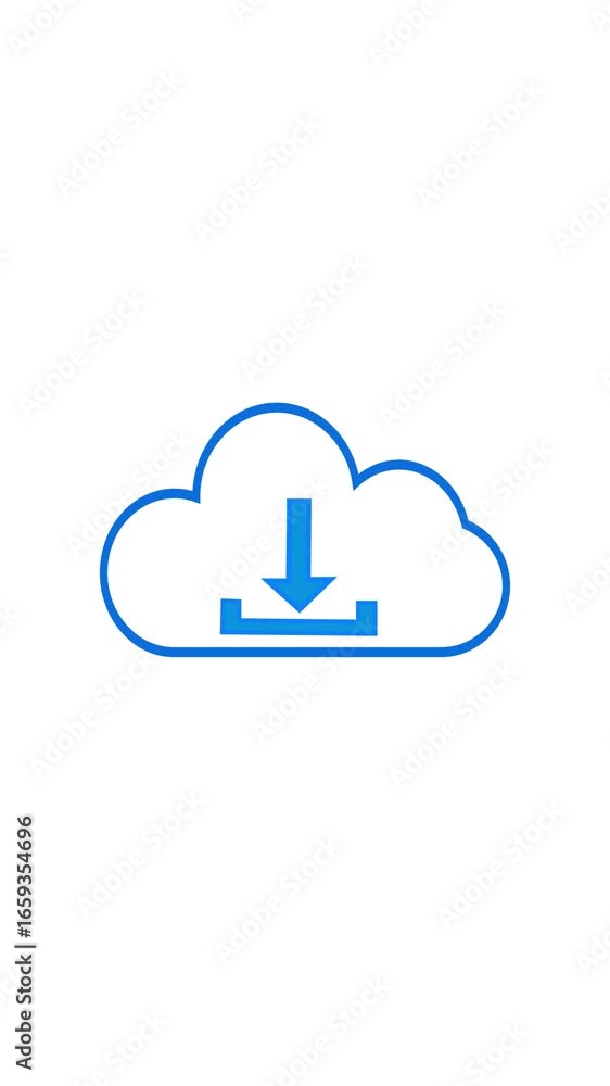 Aufkleber animated cloud download symbol representing data transfer and cloud storage concepts. technology con