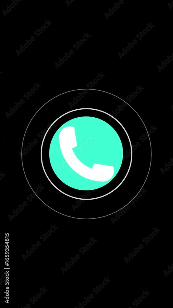 Poster vertical animation of call icon illustrating communication and customer support. animated phone icon