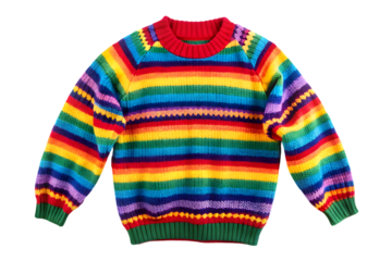 Amazing sweater with a colorful design isolated on white background