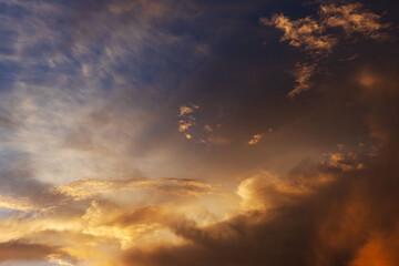 夏の空　夕暮れの時の空と雲159