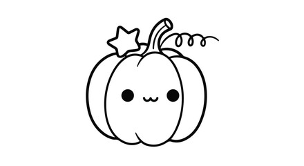 Obraz premium Cute cartoon pumpkin illustration