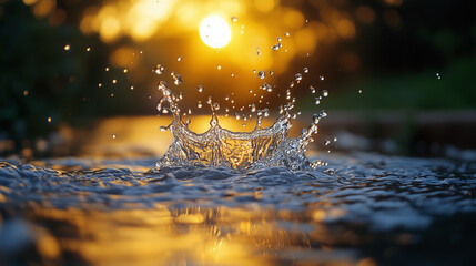 Golden Reflection, Water Splash Moment