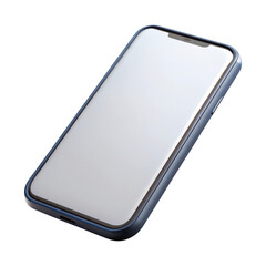 3d smartphone mockup with blank screen isolated on transparent background