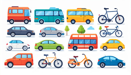 Modern Transportation Icon Set
