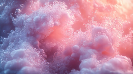 Soft Pink Abstract Foam with Bubbling Water Texture in Pastel Light