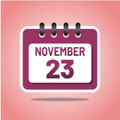 November 23 Modern Calendar Graphic