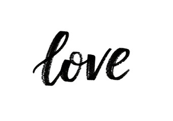 Elegant handwritten "love" word art for romantic designs and expressive projects transparent background