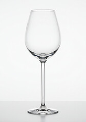 Elegant crystal wine glass with a slender stem and a classic tulip shape