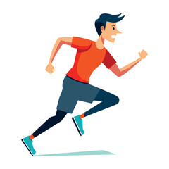Running people set of silhouettes, sport and activity background