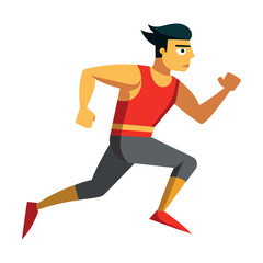 Running people set of silhouettes, sport and activity background