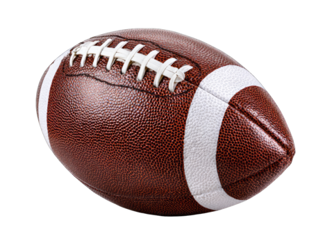 Close-up of a brown American football