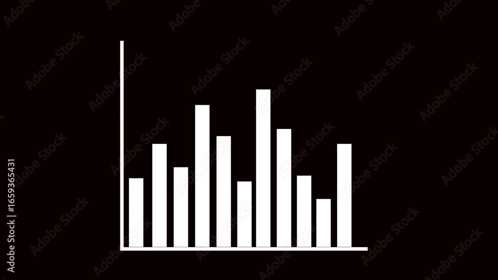 Poster animated bar graph chart data visualization business finance financial report growth marketing techn