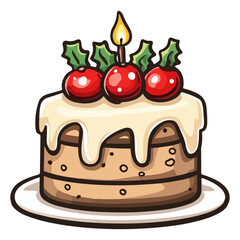 christmas cake, food, christmas, festival, vector, transparent background, cake, celebration, icon, tasty, party, delicious, birthday