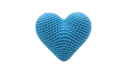 Isolated Blue Knitted Heart