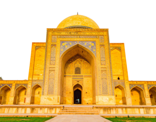 llustration of a mausoleum with arched entrance