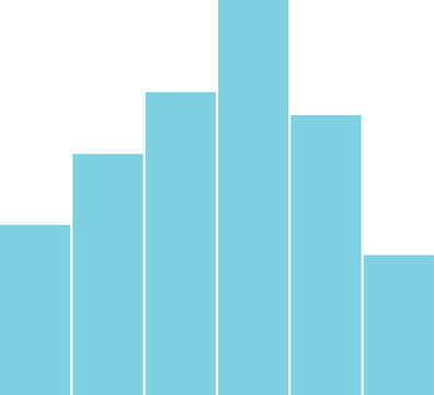 blue histogram histogram on transparent background