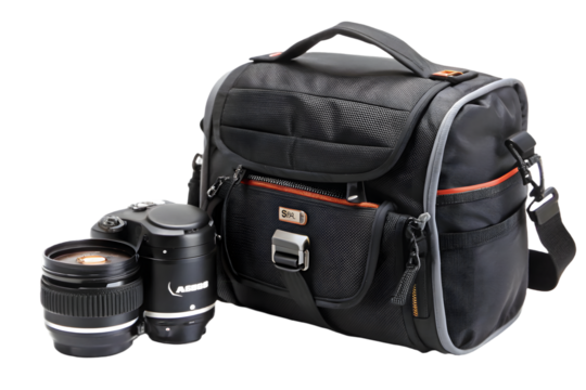 3638 lens camera bag isolated on a transparent background
