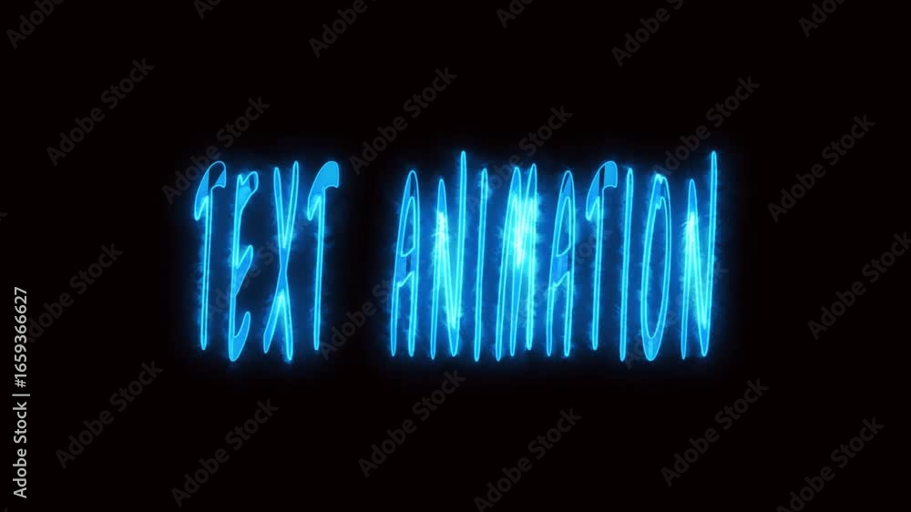 Poster electric neon text animation glowing blue letters dynamic title sequence vfx special effects intro. 