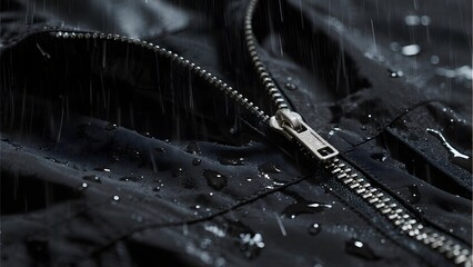 zipper on black leather