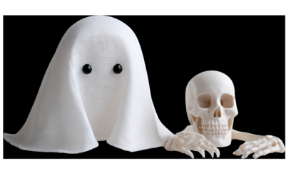 scary halloween ghost on black background