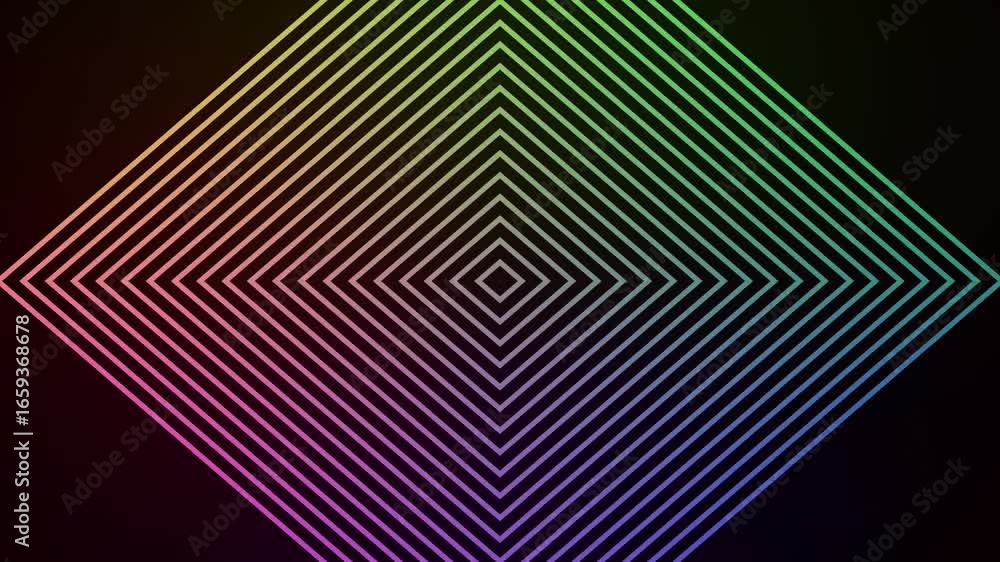 Poster rainbow square lines hypnotic abstract animation seamless loop pastel gradient modern minimalist. ra