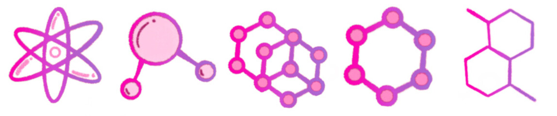 Molecular Structure Illustrations for Chemistry and Organic Compound Education