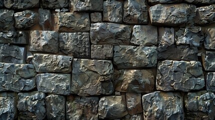 Fototapeta premium Ancient stone wall textures with irregular arrangements, texture with details of natural pattern, for background and wallpaper. 