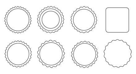 Collection of various blank label and badge templates for design