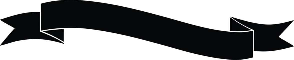 Ribbon Banners with Soft Wave Curves Vector Silhouette