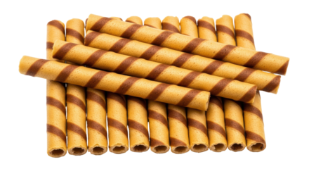Isolated Chocolate wafer rolls