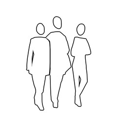 white silhouette friends walking 09