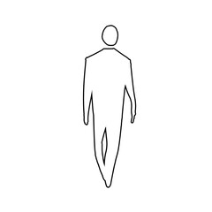 white silhouette man walking 02