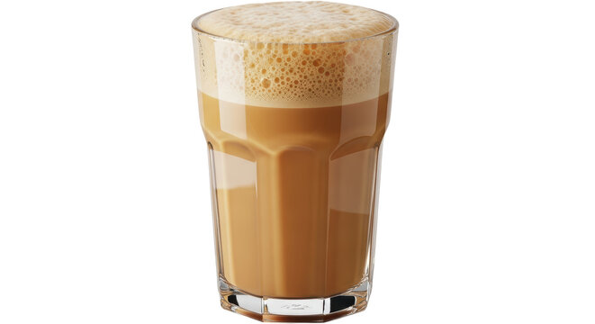 Isolated Glass of Milk Coffee