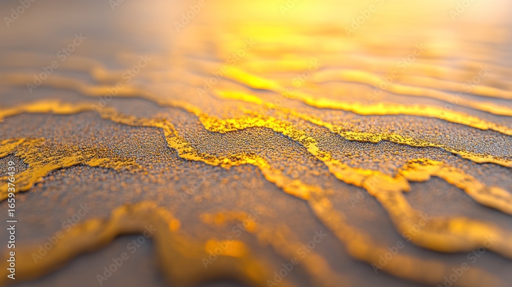 Poster abstract golden streaks on textured surface, creating a mesmerizing visual effect for background art