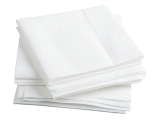 Neatly arranged white paper napkins PNG