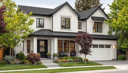 White farmhouse style home with black accents (1)
