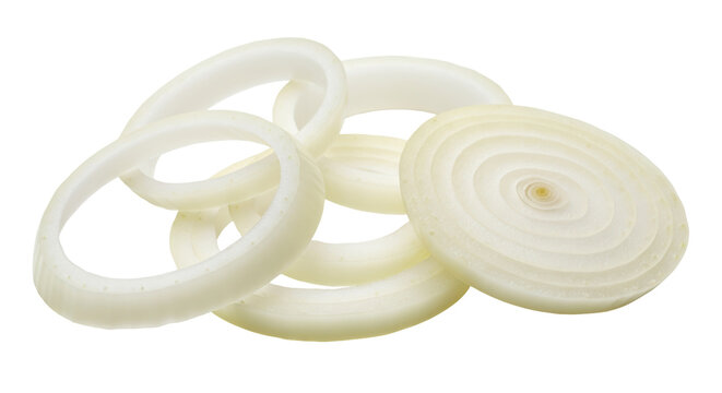 Isolated Sliced White Onion