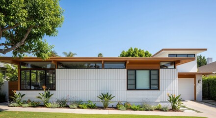Fototapeta premium Beautifully crafted modern house design, exterior visualization