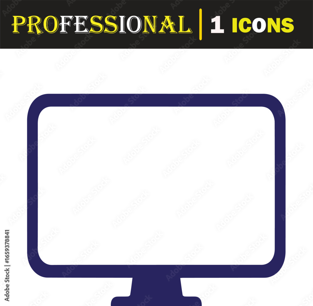 Poster vector art of modern flat screen monitor, a versatile visual for technology, business, and design co