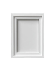 Rectangular white frame, simple, clean lines, decorative molding