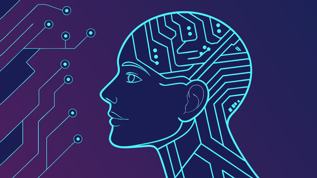 human head silhouette with gears