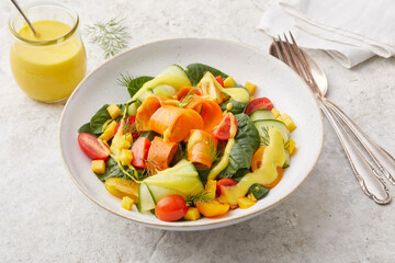 Cucumber spinach salad