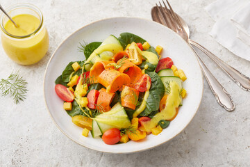 Cucumber spinach salad